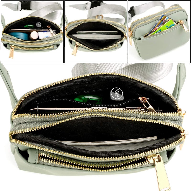 UTO Fanny Pack for Women Crossbody Trendy Fashion Belt Purse Chest Waist Hip Bumbag for Outdoor Shopping Travel Hiking - Image 3